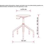 Height-adjustable stool, five-star base with gas lift Toraya