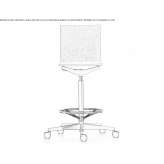 Zintegrowany stołek biurowy z pianki poliuretanowej z podstawą z 5 ramionami i kółkami Coxhoe
