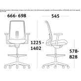 Resin office stool with adjustable height footrest Malling