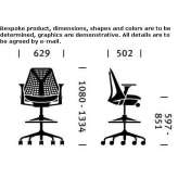Ergonomiczny, obrotowy stołek biurowy z podłokietnikami Negritas