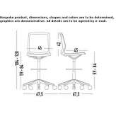 Office stool with a 5-star base and backrest Sepahua