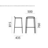 Steel office stool with footrest Topojan