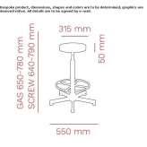 Office stool made of eco-leather with height adjustment Seugy