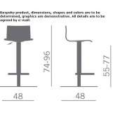 Office stool with height adjustment and backrest Eeklo