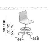 Office stool with height adjustment and a base with 5 arms Garoafa