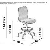 Height-adjustable Nylon® office stool with 5-arm base Charneux