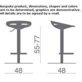 Office stool with height adjustment and footrest Akil