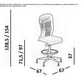 Swivel office stool with backrest and footrest Velim