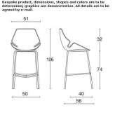 High polyurethane stool with footrest Veinge