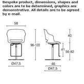 High swivel polypropylene stool with footrest Chalampe