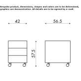 Metal office chest of drawers on wheels Saladero