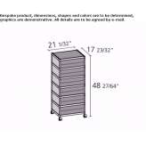 Methacrylate chest of drawers on wheels Copiague