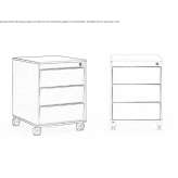 Metal office chest of drawers on wheels Kremasti