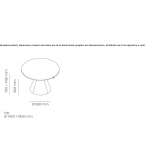 Round, painted metal table with height adjustment Cercola