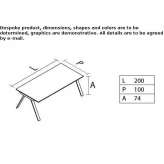 Rectangular wooden conference table with cable management system Narew