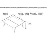 Rectangular conference table with cable management system Soldano