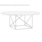 Round conference table made of steel and wood Reznos