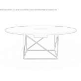 Round conference table made of steel and wood Reznos