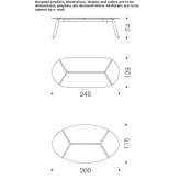 Oval table made of glass and steel Verrone