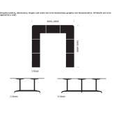 Modular conference table with cable management system Gedling