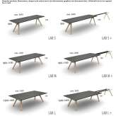 Rectangular wooden conference table with cable management system Isny