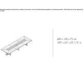 Rectangular walnut conference table Potam