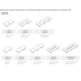 Rectangular conference table with cable management system Thayngen