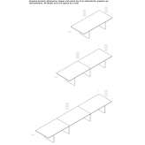 Rectangular glass conference table Floby