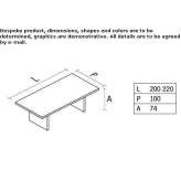 Rectangular conference table made of melamine-coated chipboard Chadrac