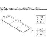 Rectangular metal conference table with cable management system Eagle