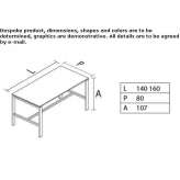 Rectangular wooden high table Goerzig