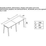 Rectangular wooden high table Goerzig