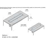 Ceramic conference table with cable management system Roldan