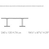 Conference table made of melamine-coated chipboard with cable management system Myto