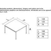 Square wooden conference table with cable management Goerzig