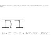 Rectangular conference table in melamine-coated chipboard with height adjustment and cable management system Myto