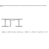 Prostokątny stół konferencyjny z płyty wiórowej pokrytej melaminą z regulacją wysokości i systemem prowadzenia kabli Myto