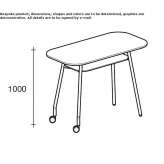 Conference table on wheels with cable management system Lurano