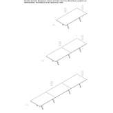 Rectangular glass conference table with cable management system Pomona