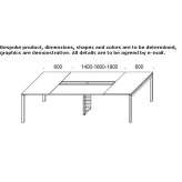 Rectangular conference table with cable management system Maissau