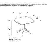 Rectangular conference table with height adjustment and cable management system Rabanos