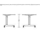 Rectangular, stackable table on wheels Bellview