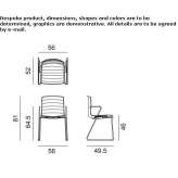 Training chair with sled base, with writing tablet Racine