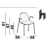 Stackable training chair with armrests and writing tablet Ipatovo