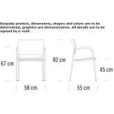 Polypropylene chair with stackable armrests Atalaia