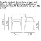 Polypropylene chair with armrests Granen