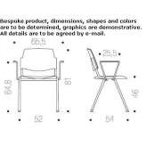 Reception chair with stackable armrests Nomme