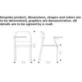 Stackable polypropylene training chair with writing tablet Bevent