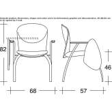 Plastikowe krzesło szkoleniowe z podłokietnikami i tabletem do pisania Xmaben