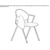 Foldable fabric training chair with armrests and writing tablet Bandol